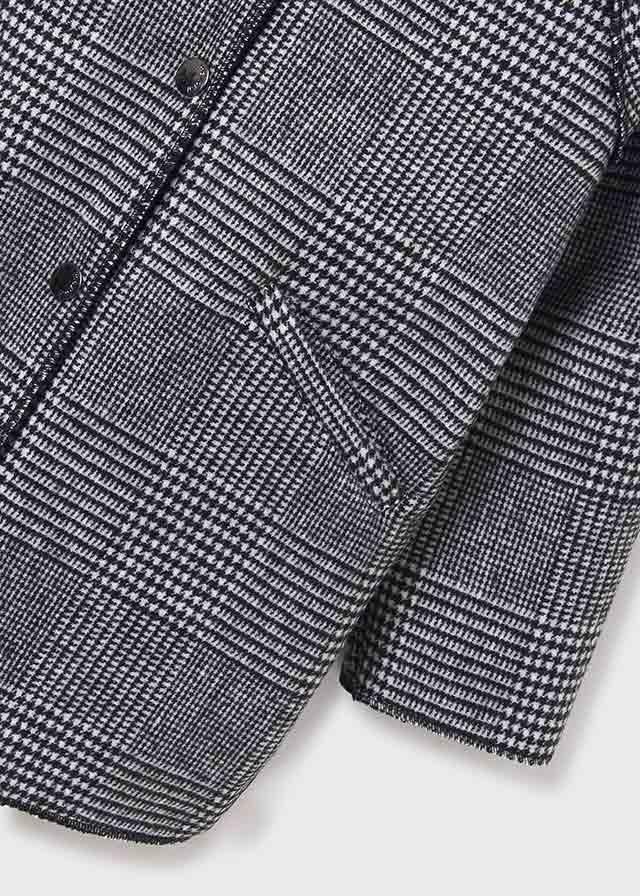 Girls Black Plaid Coat  | Mayoral | Mayoral | Jenni Kidz