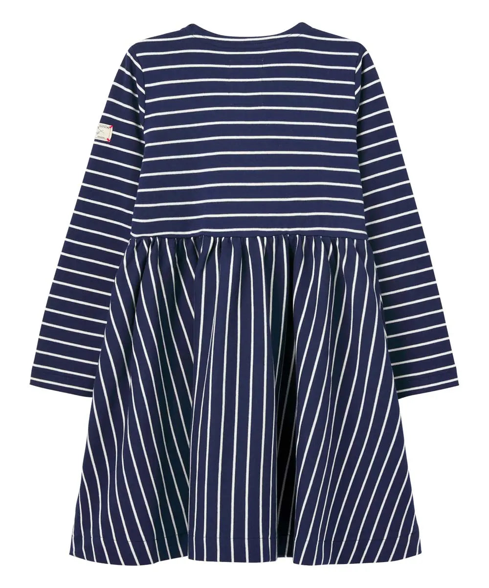 Girls Blue Stripe Nancy Breton Pocket A-Line Dress | Joules | Joules | Jenni Kidz
