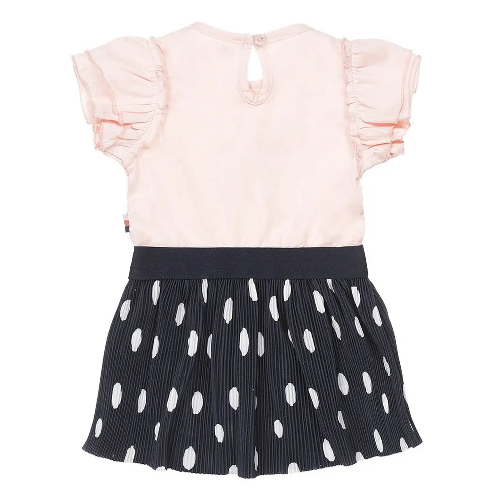 Girls Dress Pink Dark Blue Dots | Dirkje | Dirkje | Jenni Kidz