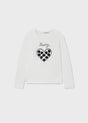 Girls Heart Long Sleeved T-Shirt - White | Mayoral | Mayoral | Jenni Kidz