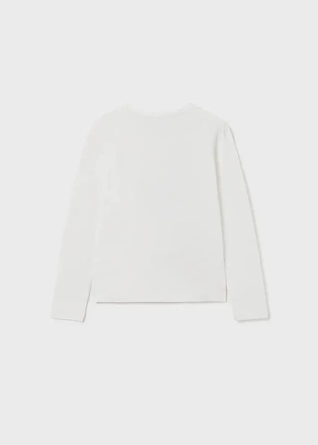 Girls Heart Long Sleeved T-Shirt - White | Mayoral | Mayoral | Jenni Kidz