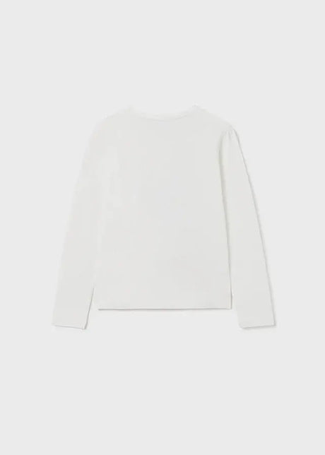 Girls Heart Long Sleeved T-Shirt - White | Mayoral | Mayoral | Jenni Kidz