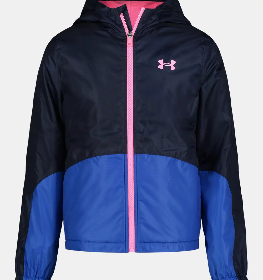 Girls Midnight Navy Manataug Windbreaker Jacket | Under Armour | Under Armour | Jenni Kidz