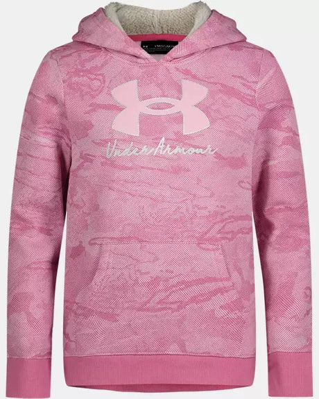 Girls Pace Pink Halftone Reaper Logo Graphic Hoodie | Under Armour | Under Armour | Jenni Kidz
