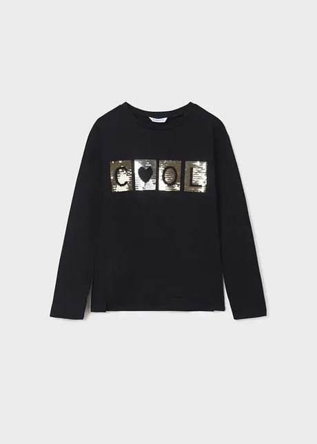 Girls Reversible Sequin Long Sleeve T-Shirt | Mayoral | Mayoral | Jenni Kidz