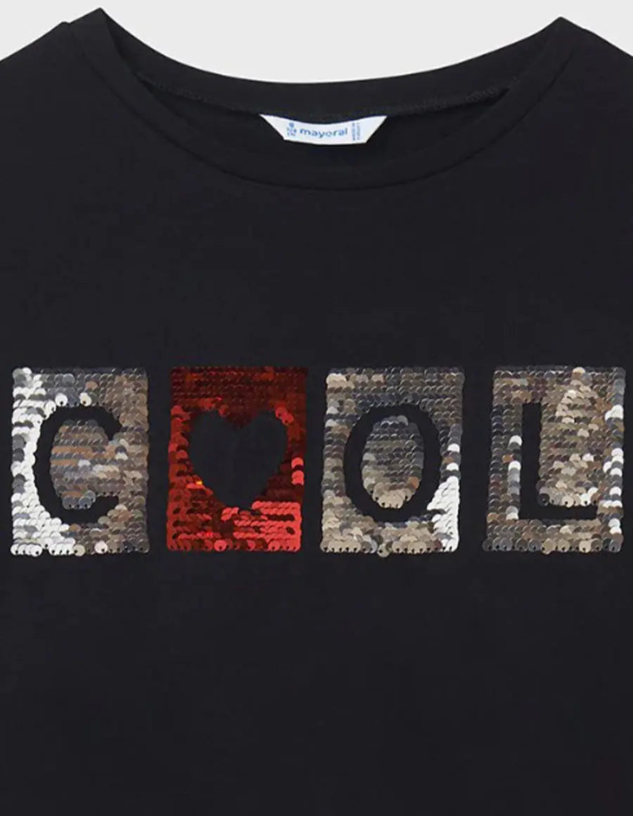 Girls Reversible Sequin Long Sleeve T-Shirt | Mayoral | Mayoral | Jenni Kidz