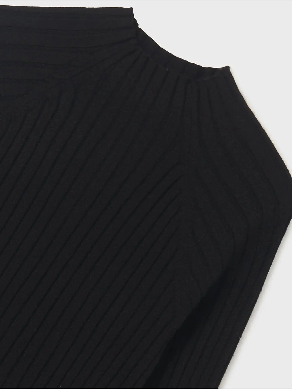 Girls Ribbed Knit Mockneck Long Sleeve - Black | Mayoral | Mayoral | Jenni Kidz