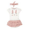 Girls baby set T-shirt & skirt off-white pink rabbit | Dirkje | Dirkje | Jenni Kidz
