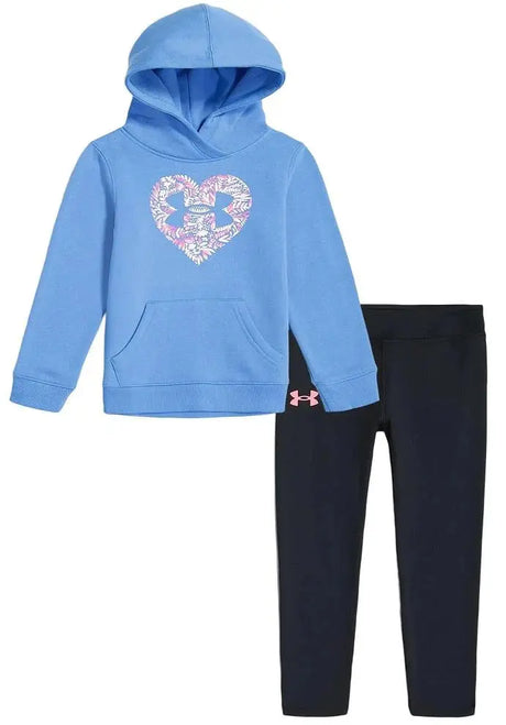 Girls' Blue Autumn Heart Hoodie and Sweatpant Set | Under Armour | Under Armour | Jenni Kidz