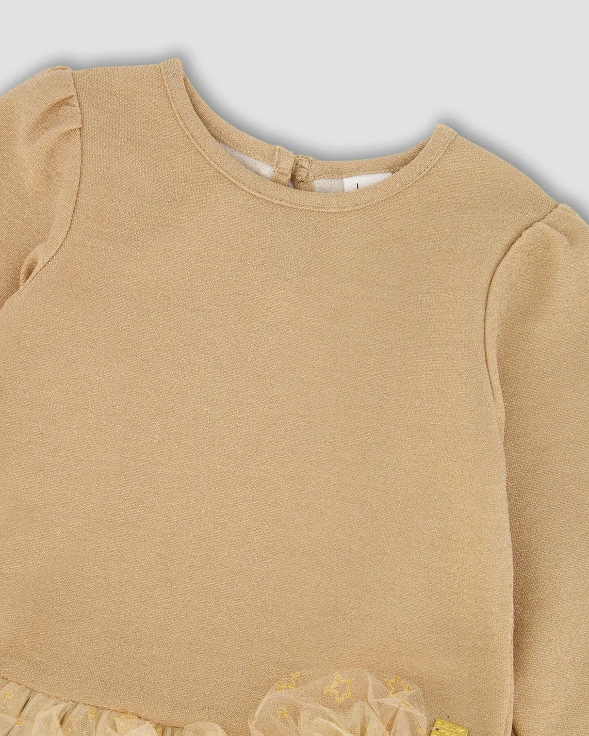 Glittering Mesh Skirt Party Dress Beige | Deux par Deux | Jenni Kidz