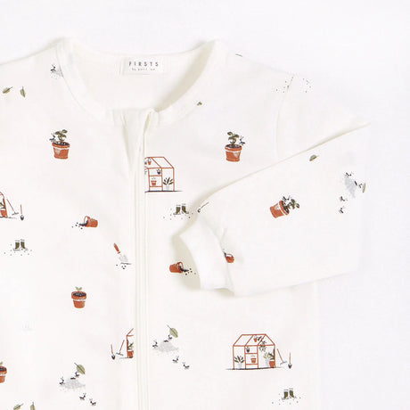 Greenhouse Print on Off-White Sleeper | Petit Lem | Petit Lem | Jenni Kidz