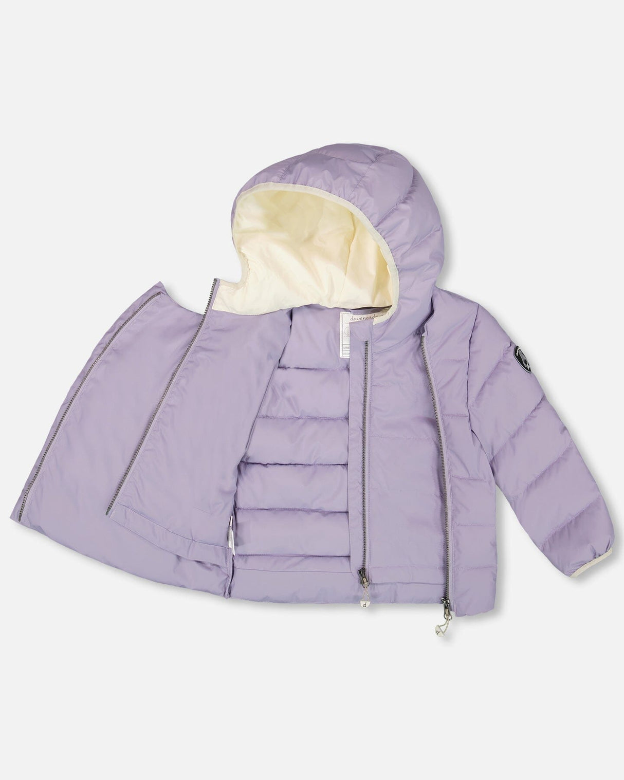 Compressible Winter Puffy Coat Designed For Car Seat Purple Gray-3