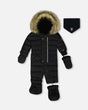 One-Piece Baby Original Puffy Snowsuit Black-0