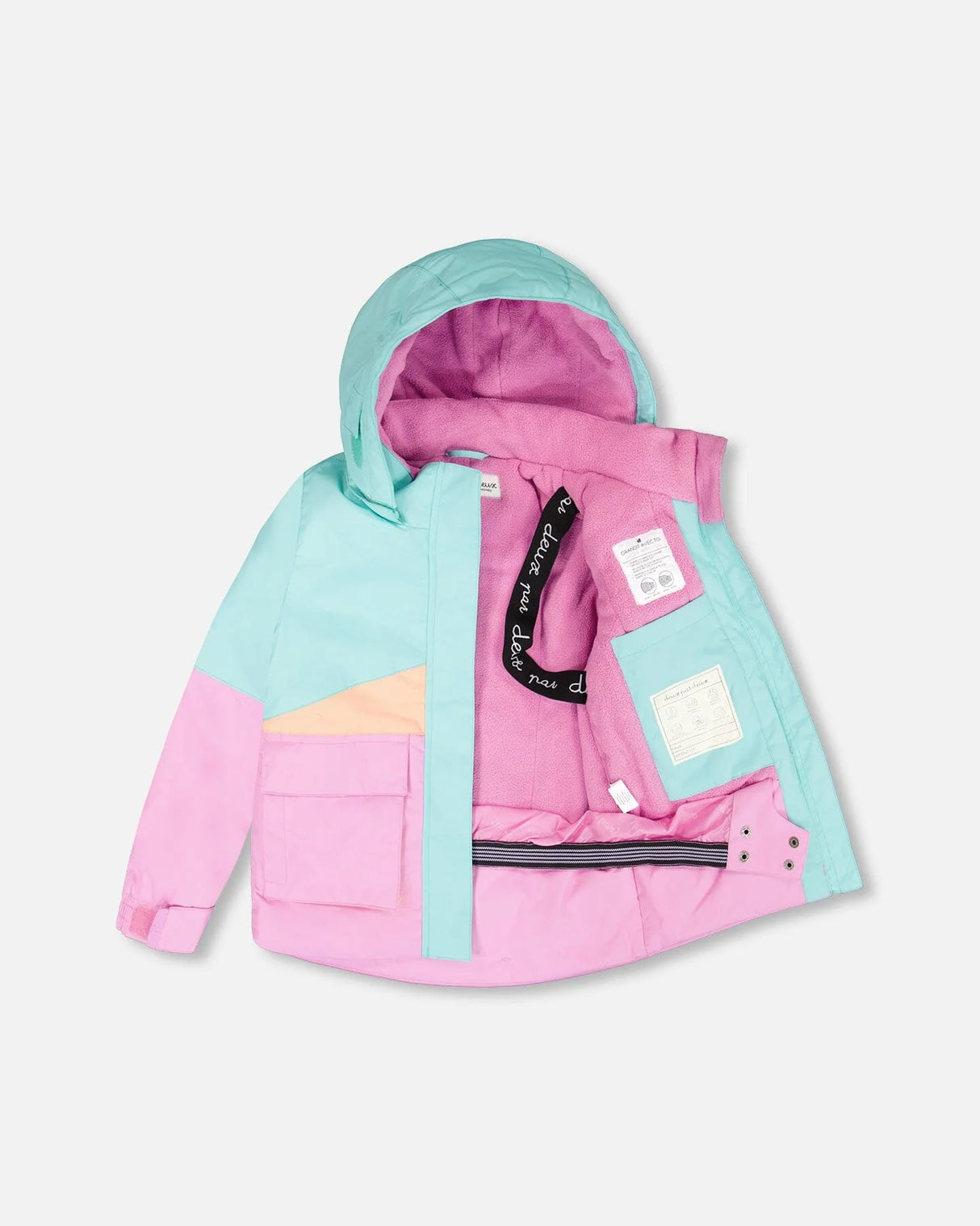 Two-Piece Play Snowsuit Pink Watercolor Flower Print