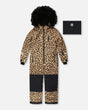 One-Piece Play Snowsuit Beige Leopard-0