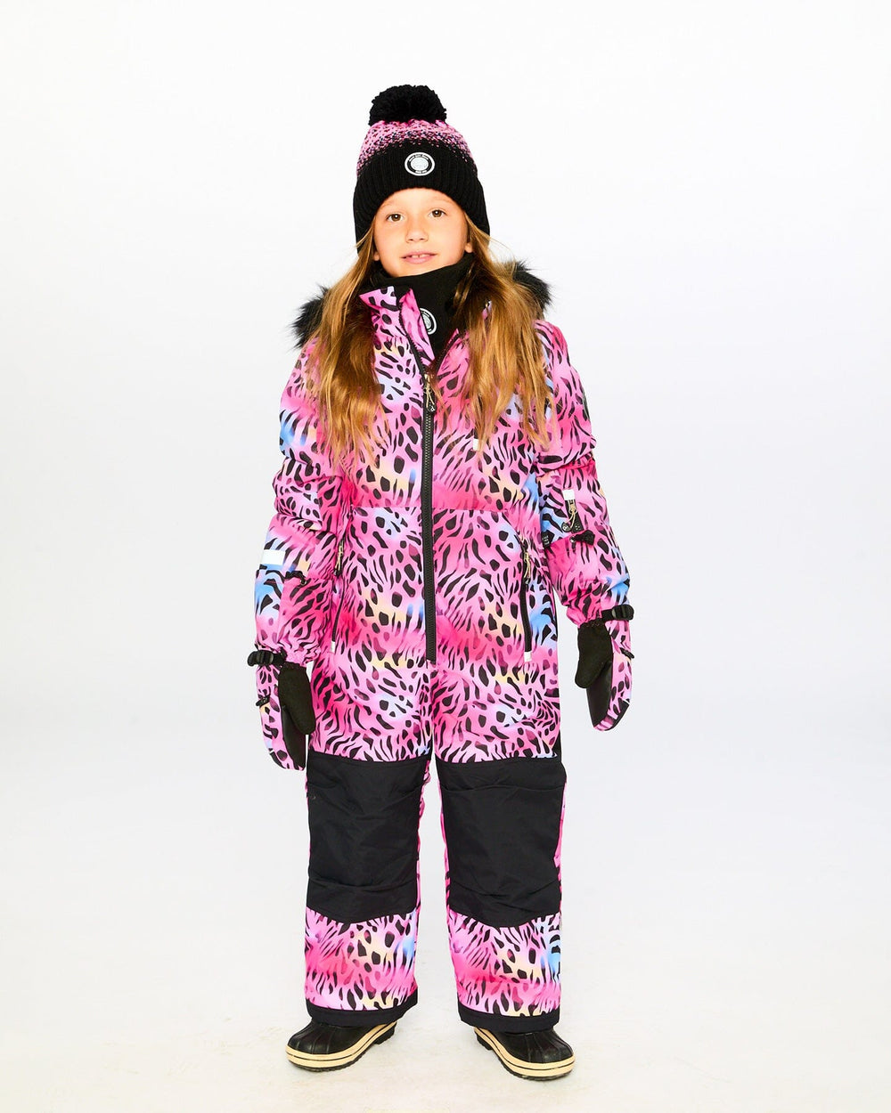 One-Piece Play Snowsuit Multicolor Leopard And Zebra-1