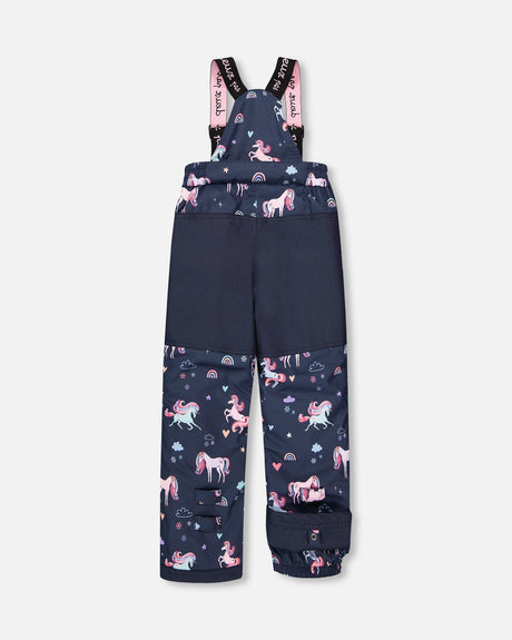 Two-Piece Play Snowsuit Navy Unicorn Print-2