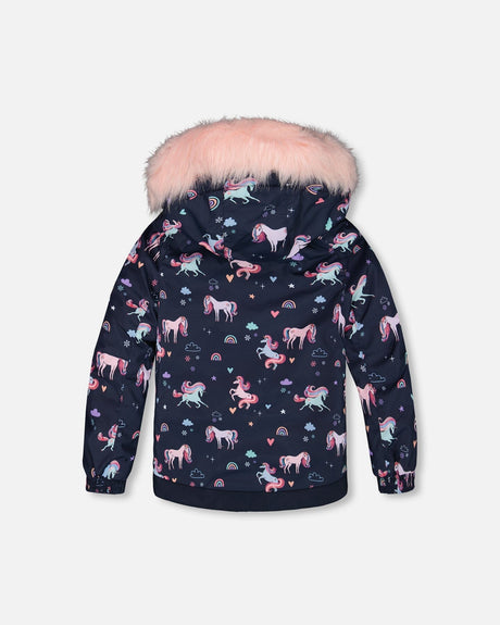 Two-Piece Play Snowsuit With Printed Jacket And Solid Pant Candy Pink-3