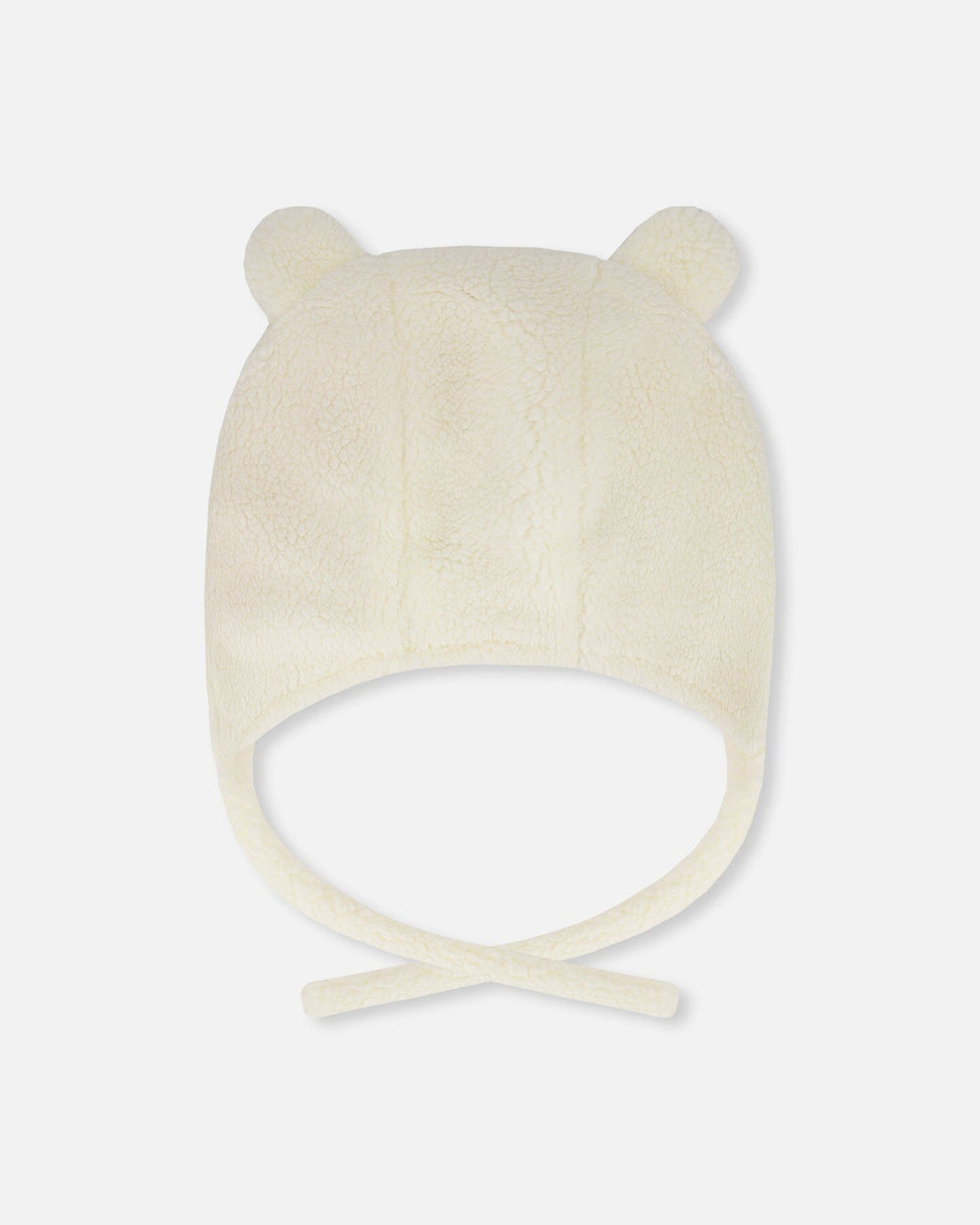 Lined Baby Sherpa Hat With Ear Flaps Off-White-1