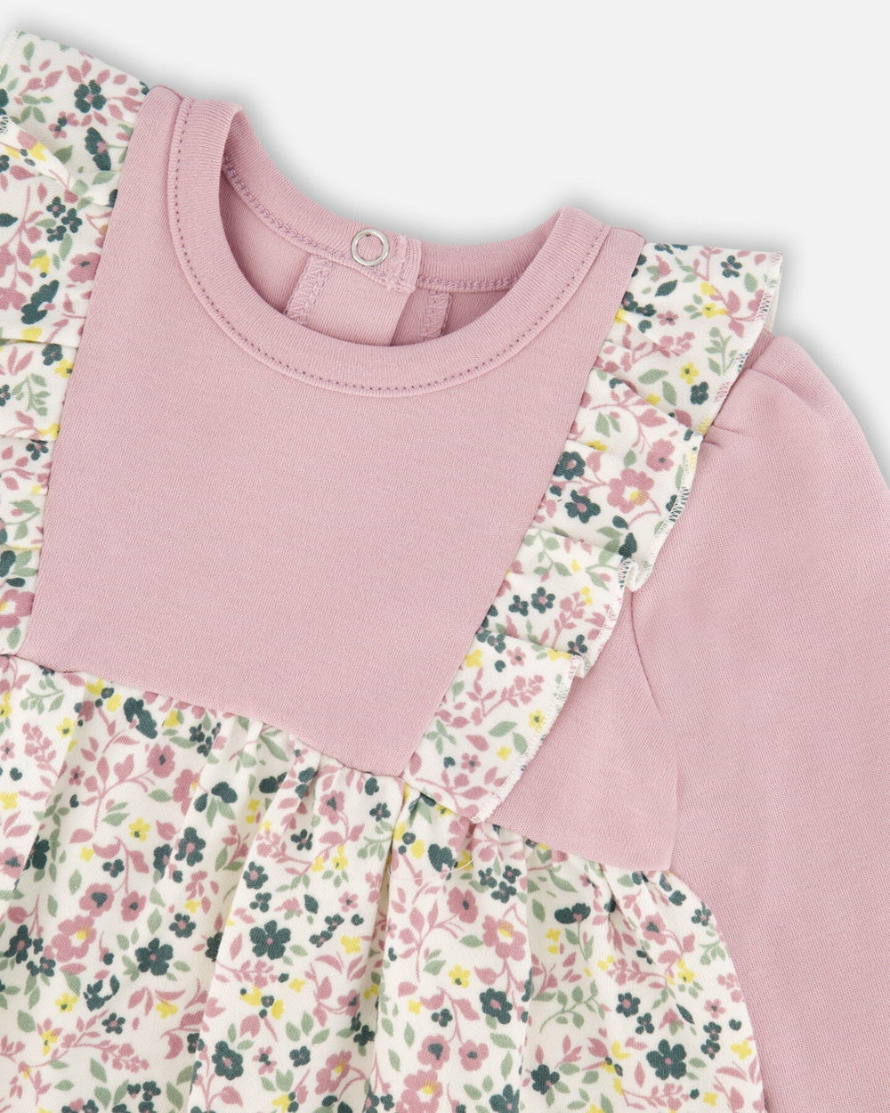 Organic Cotton Bi-Material Tunic And Leggings Set Neutral Purple-3