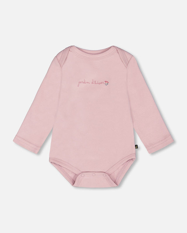 Organic Cotton Long Sleeve Romper Neutral Purple-0