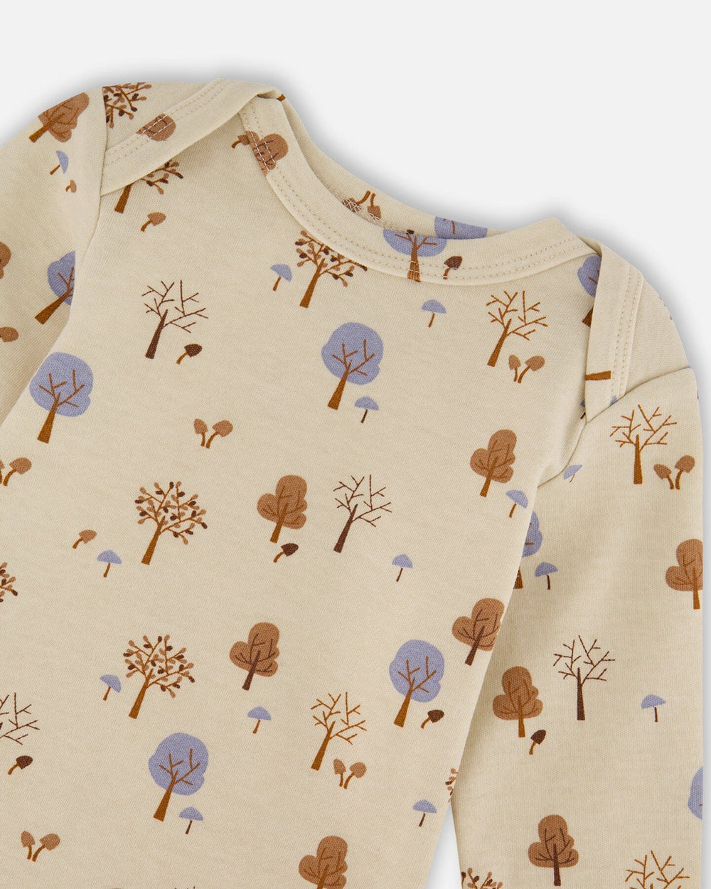 Organic Cotton Onesie Beige Tree Print-3