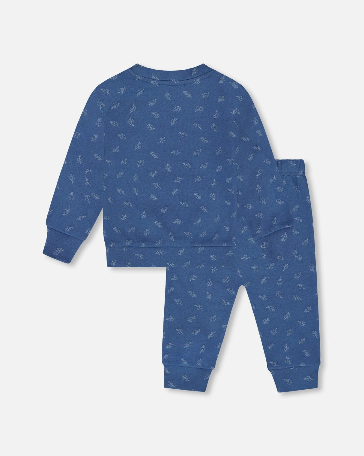Organic Cotton Pant And Top Set Blue Leaf Print-1