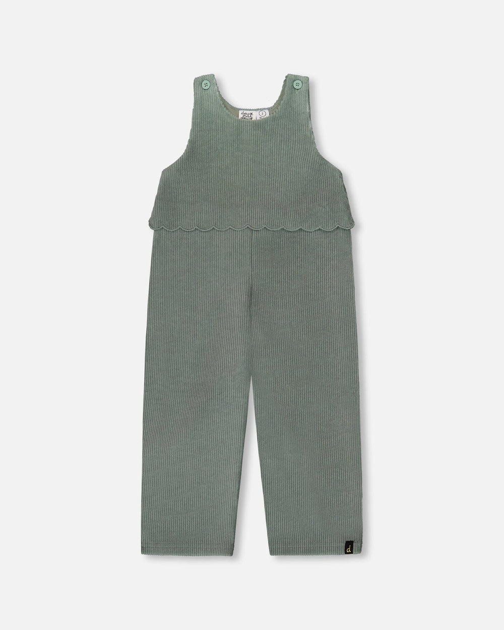 Stretch Velour Faux-Layered Overalls Jade Green-0