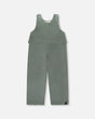 Stretch Velour Faux-Layered Overalls Jade Green-0