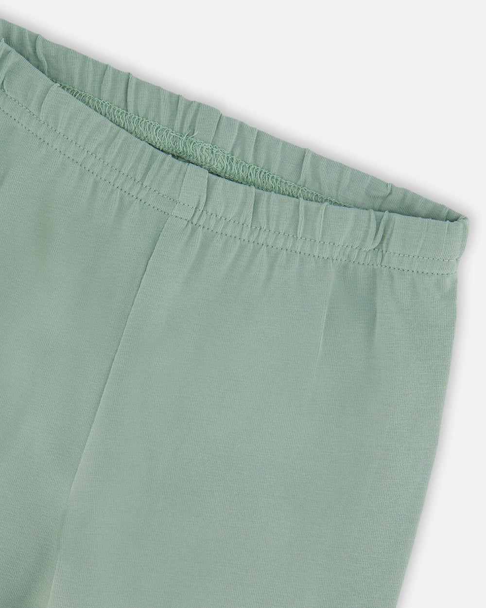 Organic Cotton Jersey Leggings Jade Green With Floral Detail-3