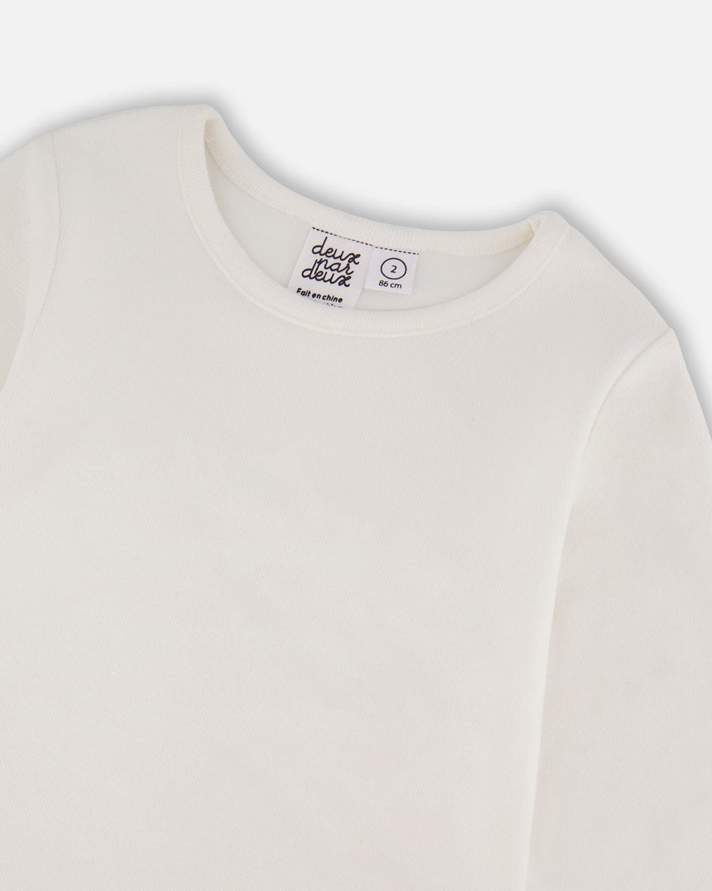 Jersey Top Off-White With Embroidered Floral Sleeves-4