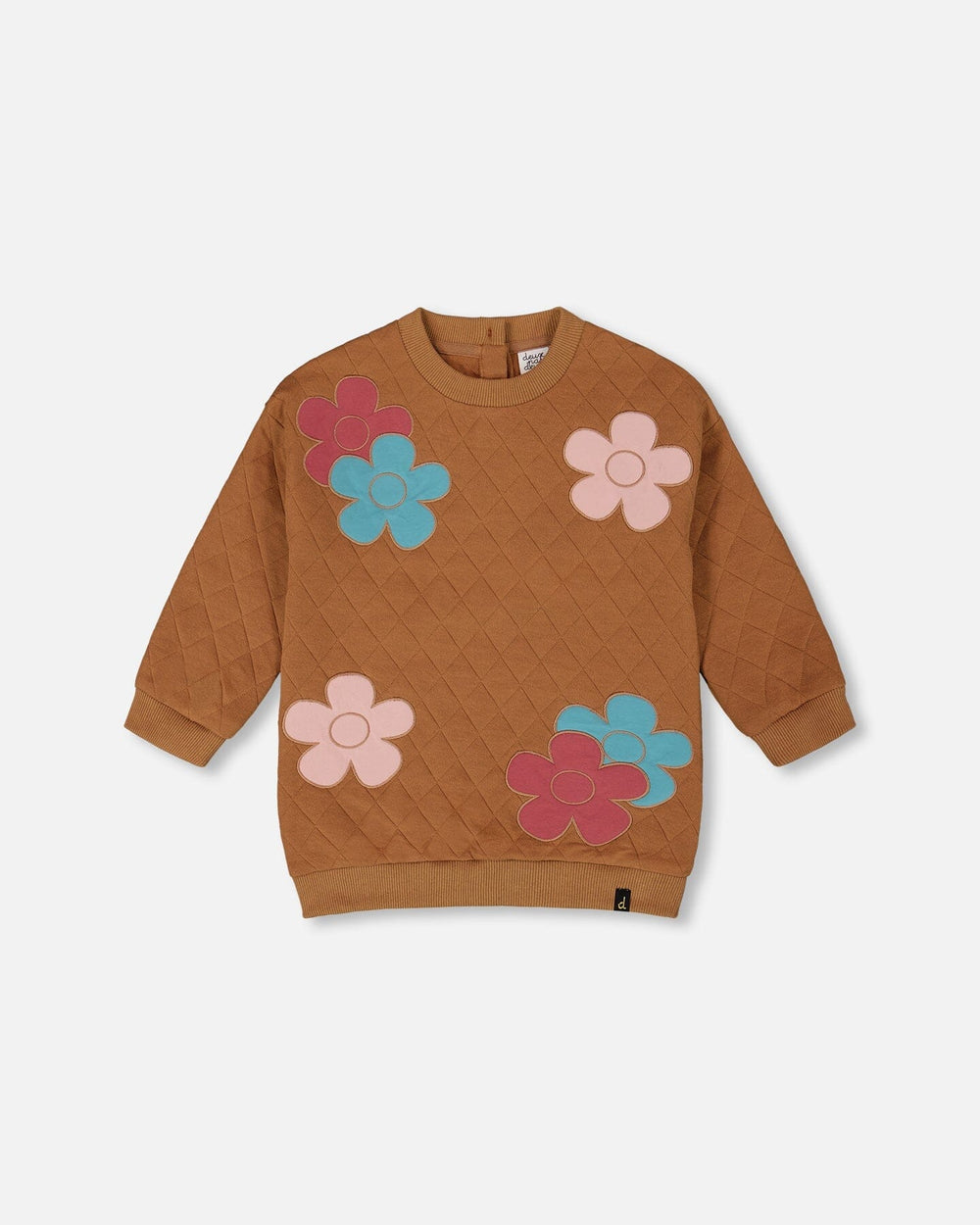 Quilted Tunic Mocha With Flowers-0