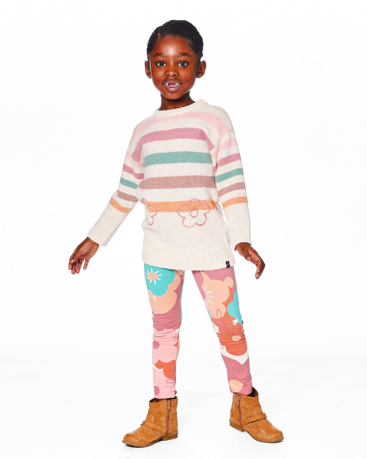 Knitted Tunic Off-White With Stripes-2