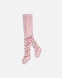 Knit Tights Light Pink With Flowers-0
