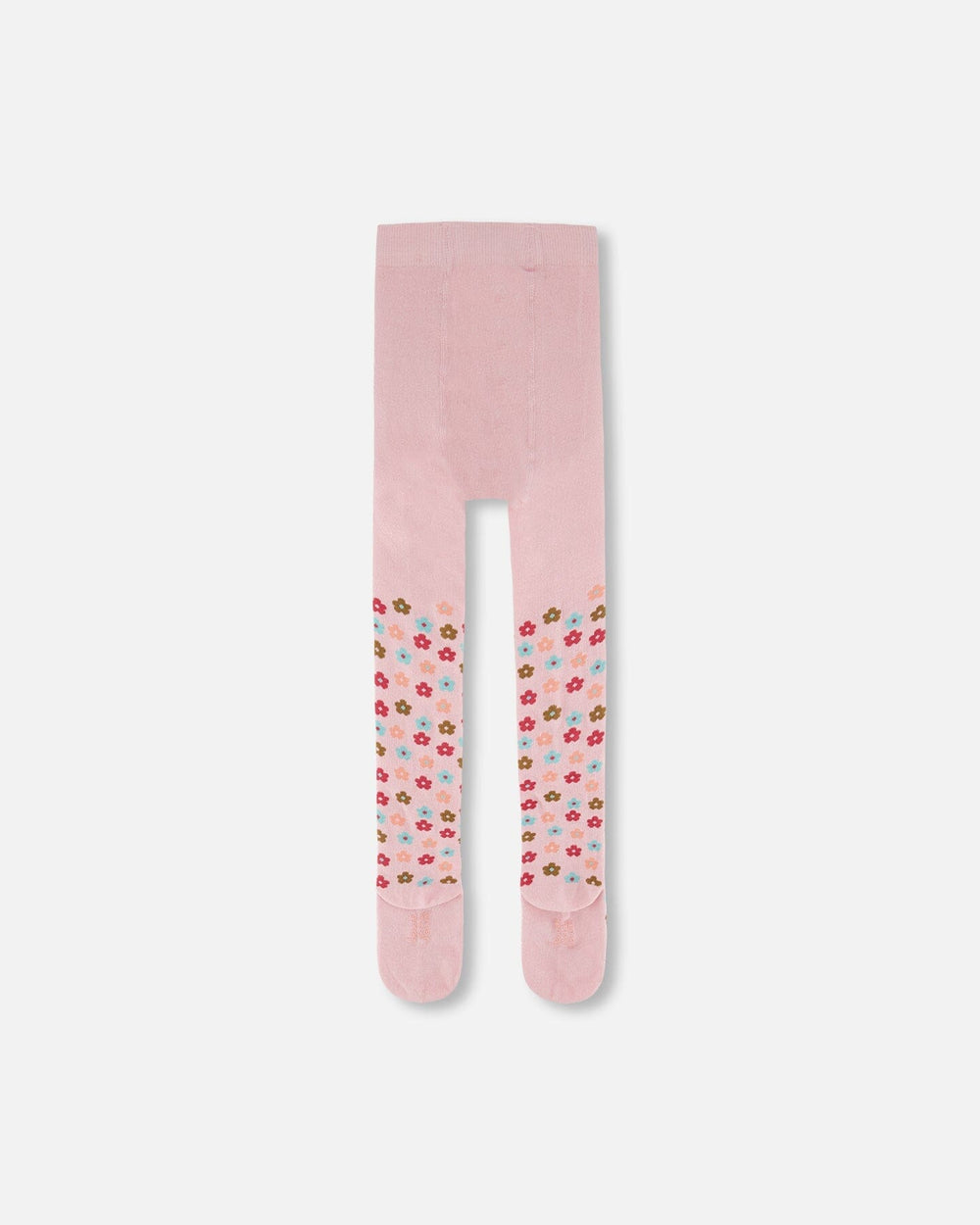 Knit Tights Light Pink With Flowers-2