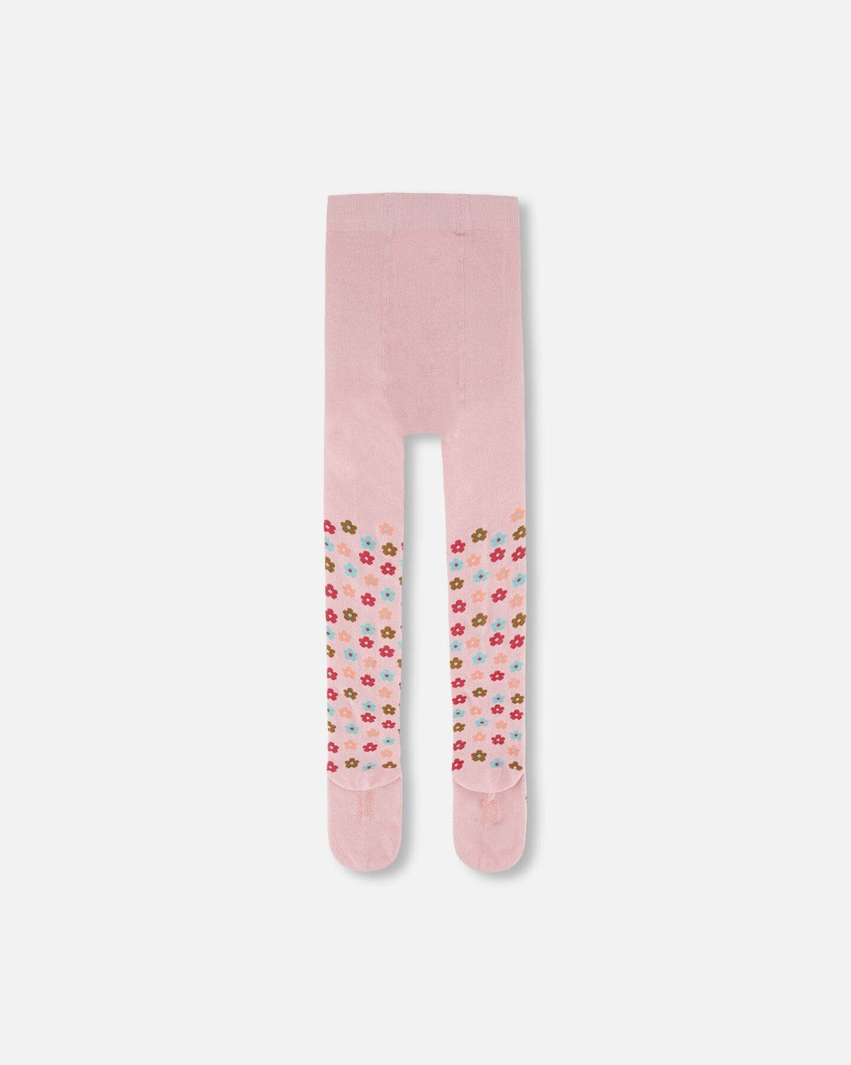 Knit Tights Light Pink With Flowers-2