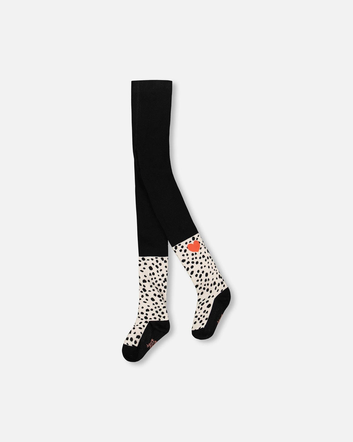 Knit Tights Black With Dalmatian Pattern-0