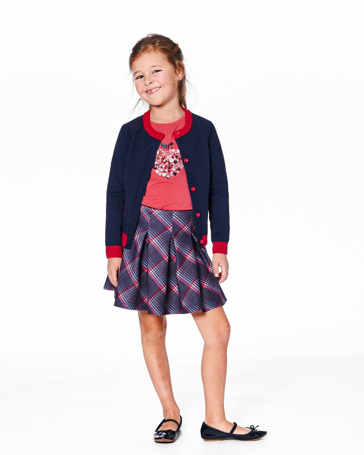 Organic Cotton T-Shirt Red With Mini Apples-1