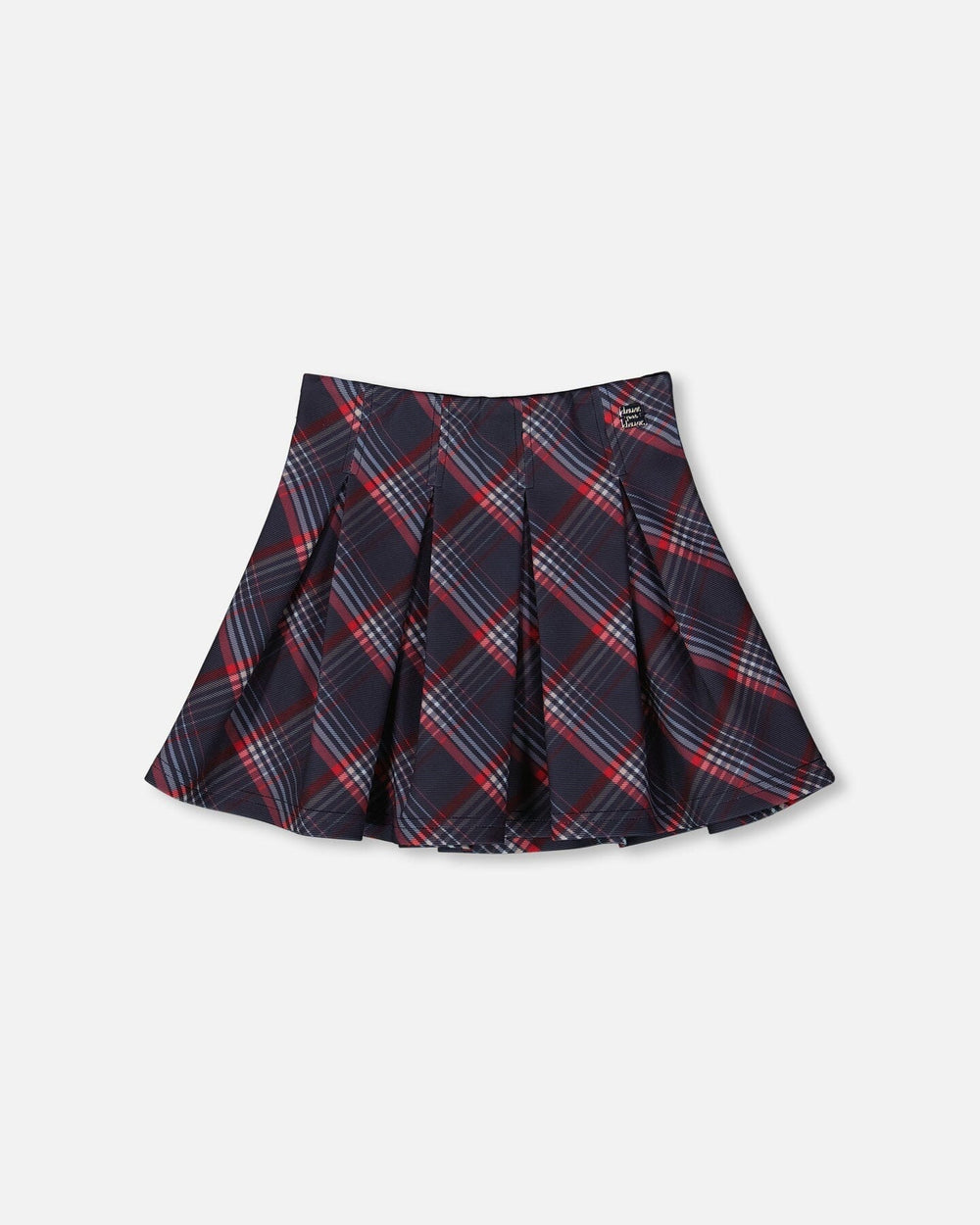 Pleated Milano Skirt Red And Navy Plaid-0