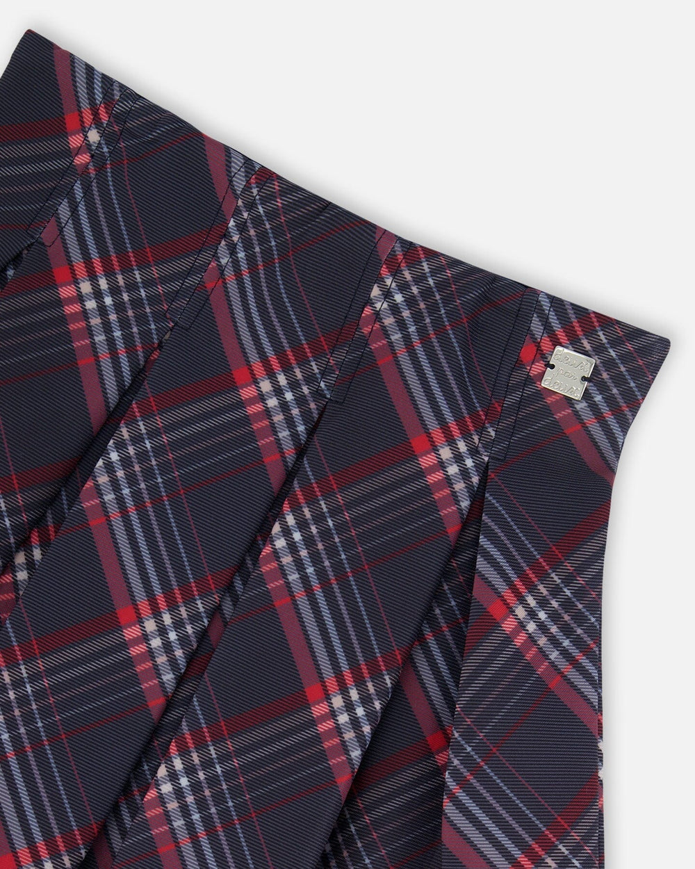 Pleated Milano Skirt Red And Navy Plaid-3