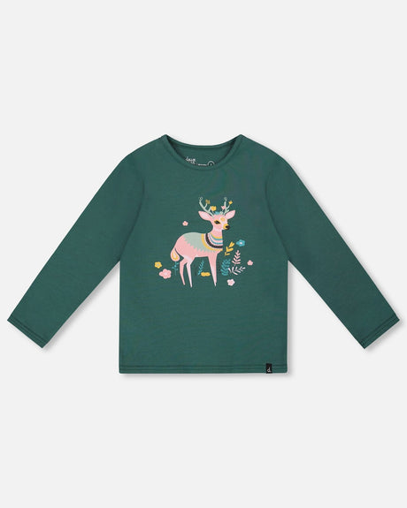 Organic Cotton Long Sleeve T-Shirt Dark Green-0