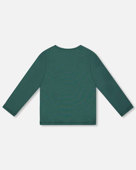 Organic Cotton Long Sleeve T-Shirt Dark Green-3