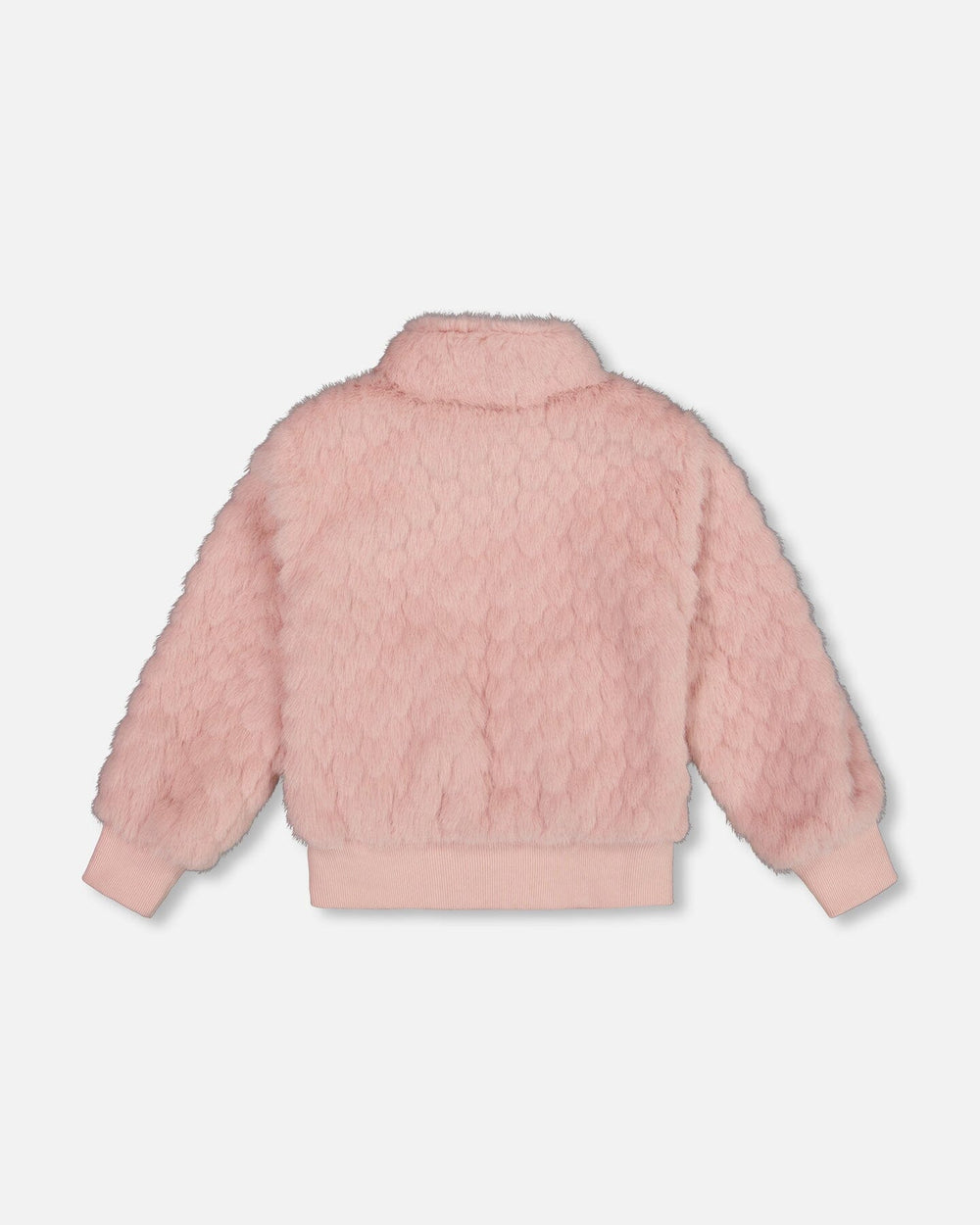 Faux Fur Jacquard Jacket Dusty Pink-2