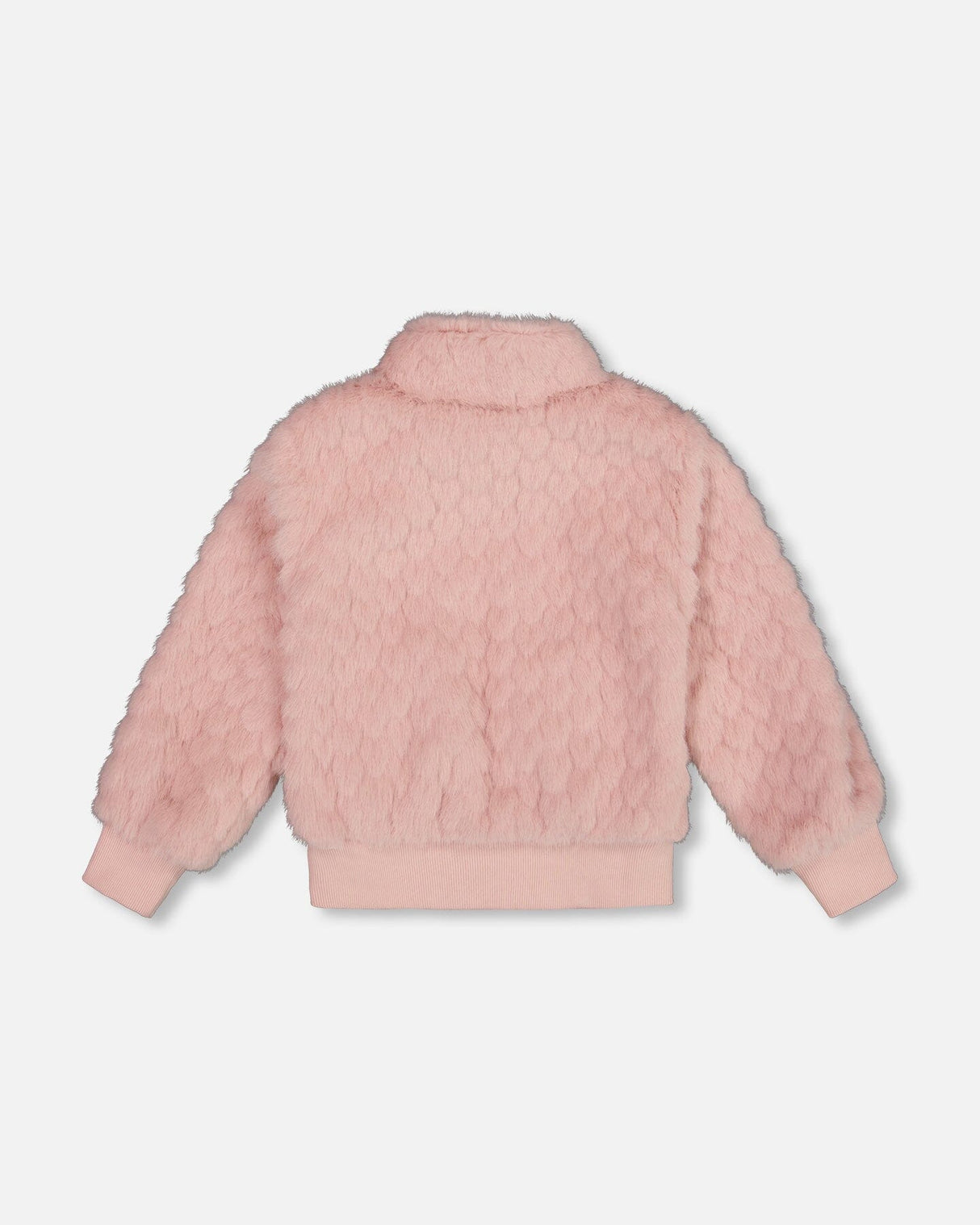 Faux Fur Jacquard Jacket Dusty Pink-2