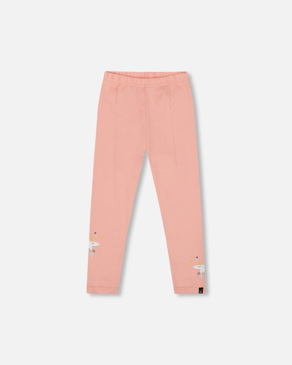 Organic Cotton Leggings Dusty Pink With Unicorn Print-0