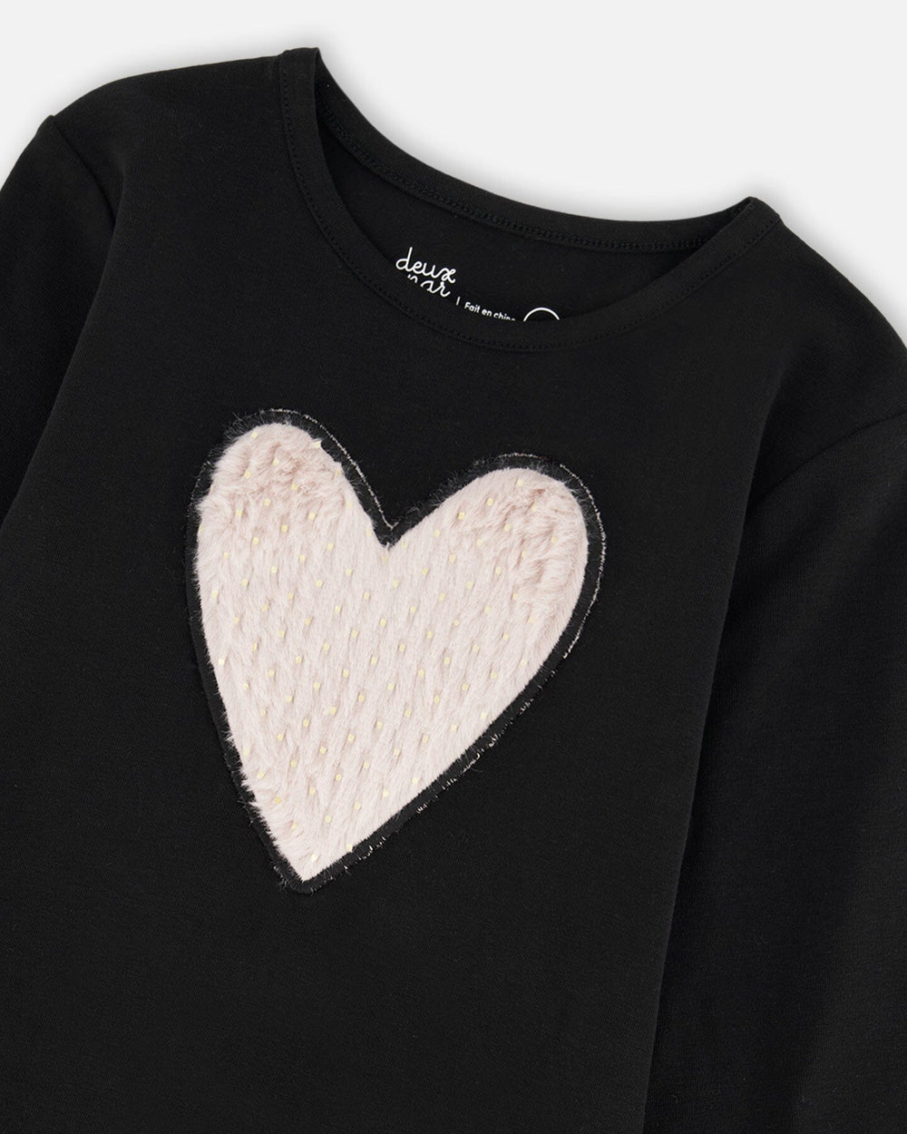 Organic Cotton Long Sleeve T-Shirt Black With Heart-3