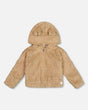 Faux Fur Hooded Jacket Nougat-0
