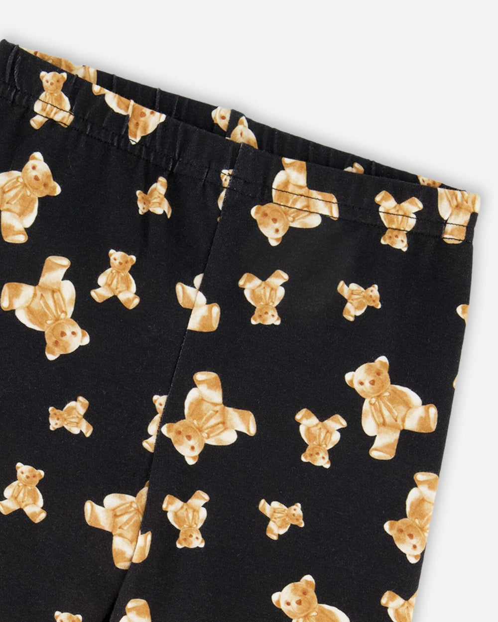 Jersey Leggings Black Teddy Bear Print-2