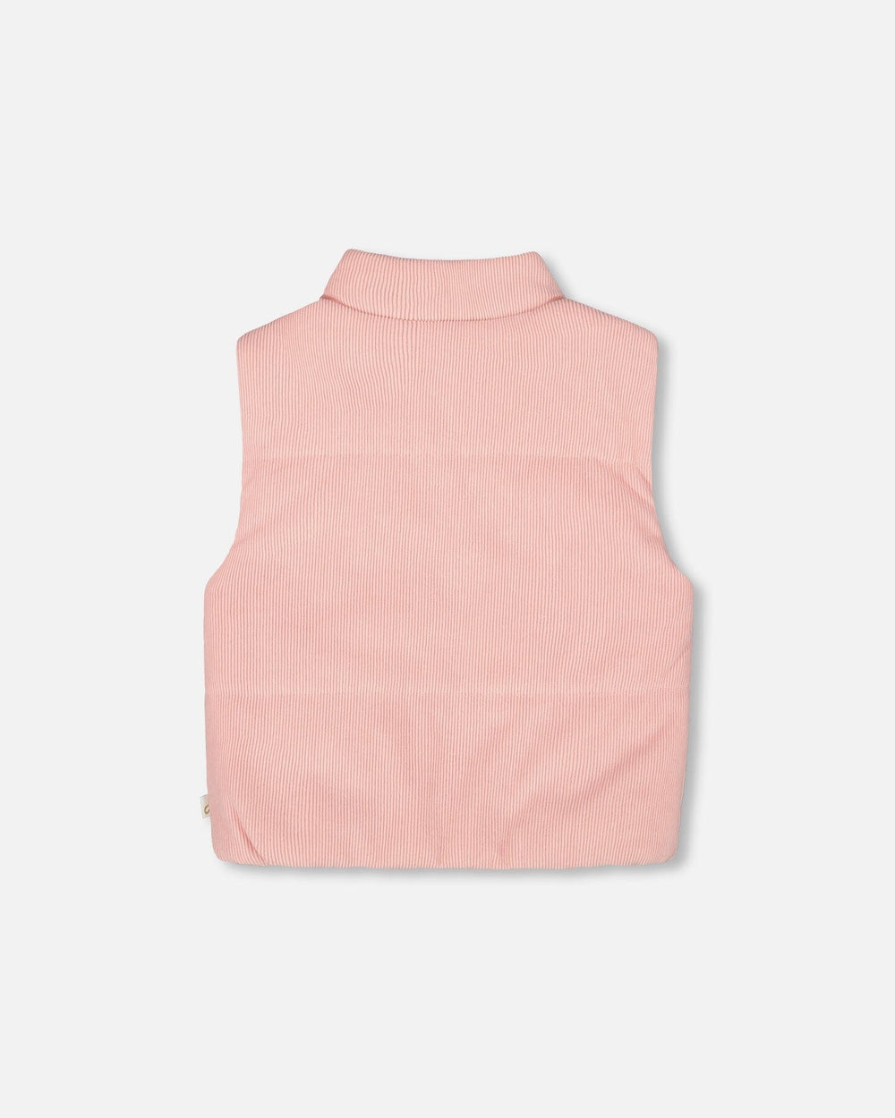 Corduroy Puffy Sleeveless Vest Dusty Pink-3