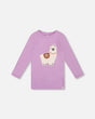 Super Soft Brushed Jersey Tunic Purple With Lama-0